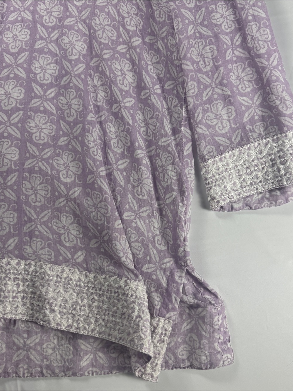 NWT Sigrid Olsen Women XL Tunic Blouse Matching Scarf Set Purple Floral - Picture 10 of 14